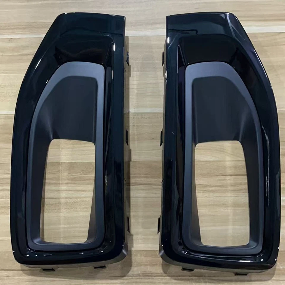 Fit GMC Yukon / Yukon XL 2015-2020 Gloss Black Front Fog Light Grille Cover Trim Foto 2 de 4