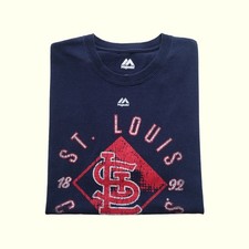 MLB VTG Y2K 00s RETRO ST LOUIS CARDINALS BASEBALL GRAPHIC T SHIRT MAJESTIC SZ L