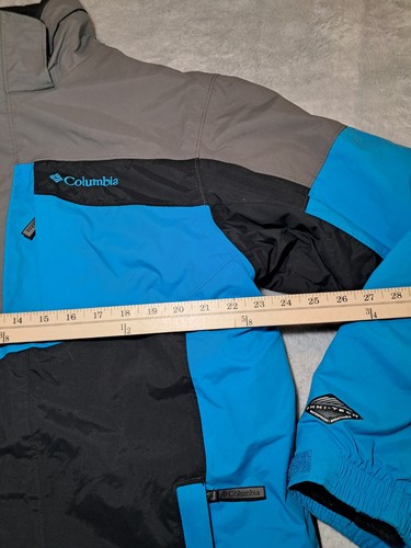 Columbia Bugaboo Jacket Mens Large Blue Black Gray Omni-Tech Waterproof - Picture 11 of 15