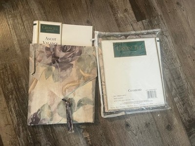 Lot of 2 Croscill Chambord Ascot Valances w/ tassel New In Package Purple Rose 