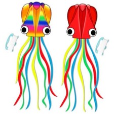 Large Octopus Kites for Kids Adults,Big Kite for Beginners, 2 Packs-Colorful