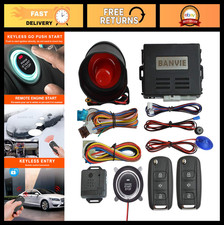 Car Alarm System with Remote Start Kit, Push to Start Button, Vehicle Security