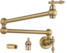 Grifo para Llenado de Ollas Dorado, Lat n Macizo con Brazos Dobles Articulados y