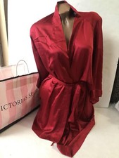 Victoria's Secret Satin Kimono Short Robe Wine Red XS/S NWT