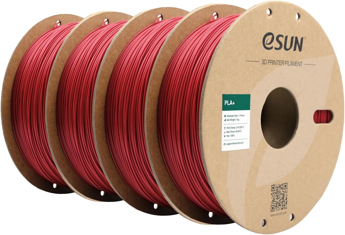 x4 Spulen | eSUN PLA+ Plus Filament Feuerwehr rot 1kg für 3D Drucker