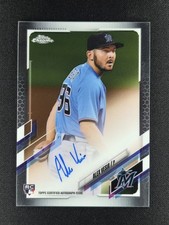 Alex Vesia 2021 Topps Chrome On-Card RC ROOKIE AUTO DODGERS MARLINS. rookie card picture