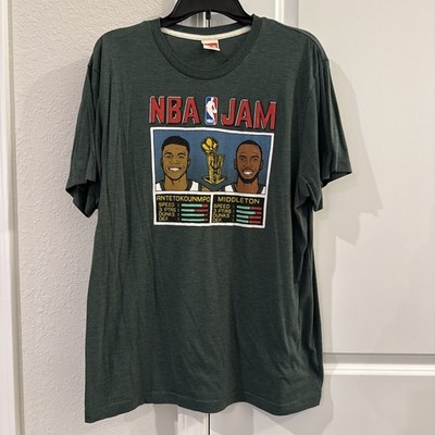 Homage NBA Jam Milwaukee Bucks T-Shirt Antetokounmpo Middleton XL NBA Champs