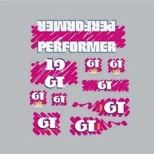 1988 GT BMX - Performer decal set for Black or Blue frame - on Clear