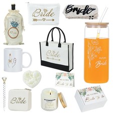 Bachelorette Gift for Bride to Be - 12 Piece Bridal Shower Gift Set with Canv...