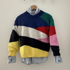 Bobo Choses Unisex Kids Colorblock Pullover Spring  Sweater Multicolor Size 12 