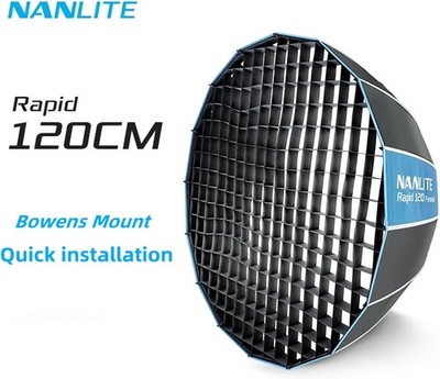 NANLITE Rapid 120CM Bowens Mount Quick Release Parabolic Softbox With Honeycomb