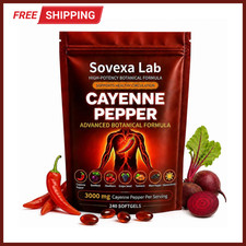 Cayenne Pepper Supplements 240 Count Softgels Cardiovascular Heart Health