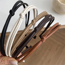 5 Pcs Thin Leather Headbands for Women, Cute Knotted Head Bands for leather