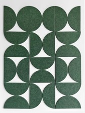 Half-Circle Felt Board Tiles, 12 Packs - Self Adhesive Wall Art  Acoustic Pa...