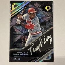 2025 Topps Diamond Icons Tony Perez Black Polychromatink Silver Auto 01/10 Reds
