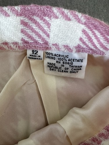 Pink SweatKnit Womens Sz 12 Midi Skirt A-Line Cottage Boho Lined Y2K Vtg - Picture 9 of 11