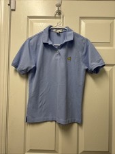 Masters Collection Ladies Polo Shirt Women's Blue Top Golf Embroidered Sleeve M