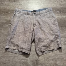 Banana Republic Shorts Mens 31 Beige Gray Aiden Short 9" Linen Blend Preppy