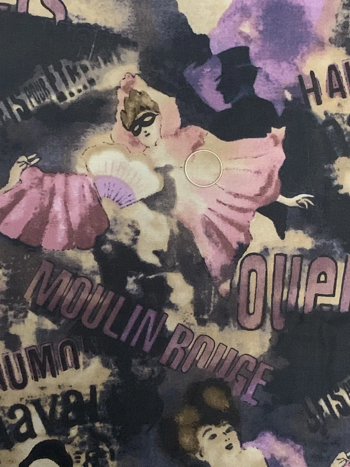 *OOP/HTF* Moulin Rouge cotton fabric BTHY by Beth Ann Bruske for David textiles - Image 3 of 4