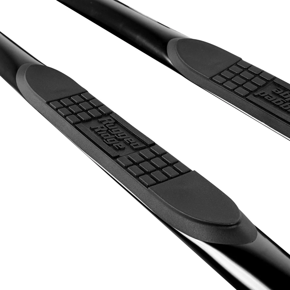 For Jeep Grand Cherokee 2011-2021 Rugged Ridge 3" Black Round Side Steps - Imagem 2 de 2