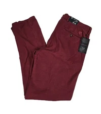 New Daniel Cremieux Soho Pants Tapered Fit Chamonix Tawny Maroon Mens 36x32 $115