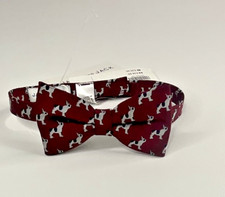 Janie and Jack Dog Print Bow Tie Burgundy Boys Adjustable NWT