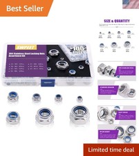 100Pcs Metric Lock Nut Kit - 304 Stainless Steel M3 to M12 Sizes