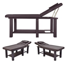 PU Leather Heavy Duty Professional Stationary Massage Bed -Brown