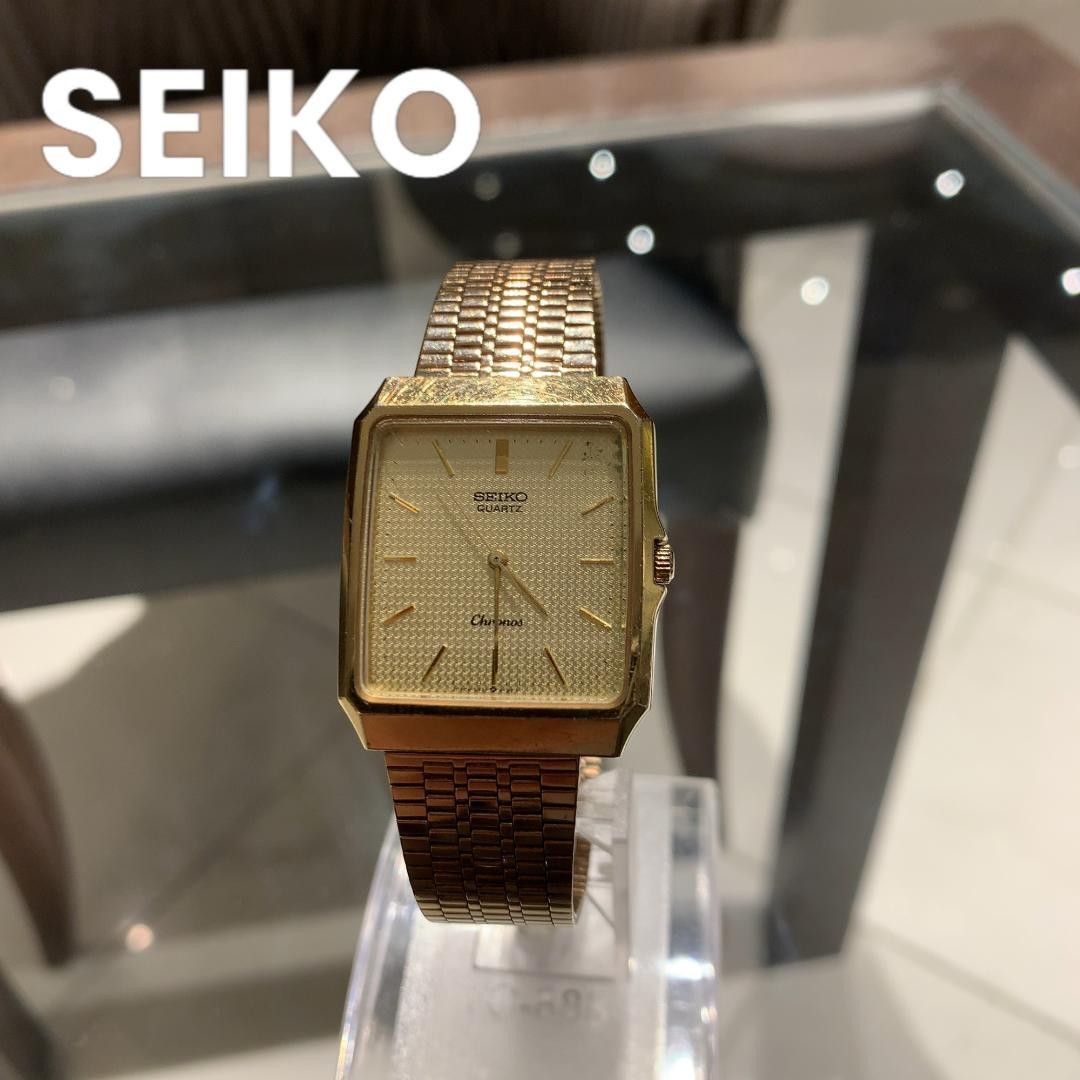 SEIKO 9021-5220 Chronos Quartz Gold Tone Wristwatch - Gem