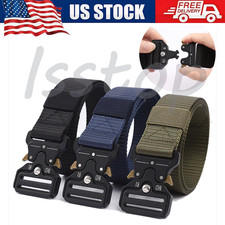 MEN Casual Military Tactical Belt Army Metal Adjustable Quick Release Waistband