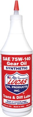 Lucas Oil Synthetic Gear Oil 75W140 1qt #10121