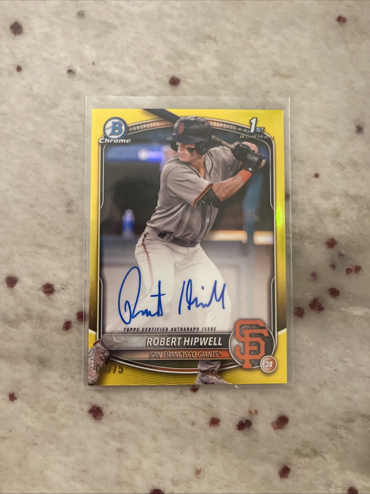 2025 Bowman Chrome Robert Hipwell - 1st Chrome Prospect Auto - Yellow /75