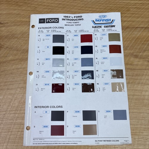 DuPont Automotive Refinish Products Paint Color Reference Charts 1985 1986 - Picture 12 of 18