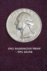1962 Proof Washington Quarter – 90% Silver – U.S. Mint Proof Coin