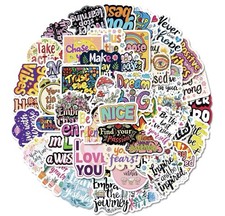 25Pcs Random Inspirational Quote Motivational Phrases Positive Vibes Stickers