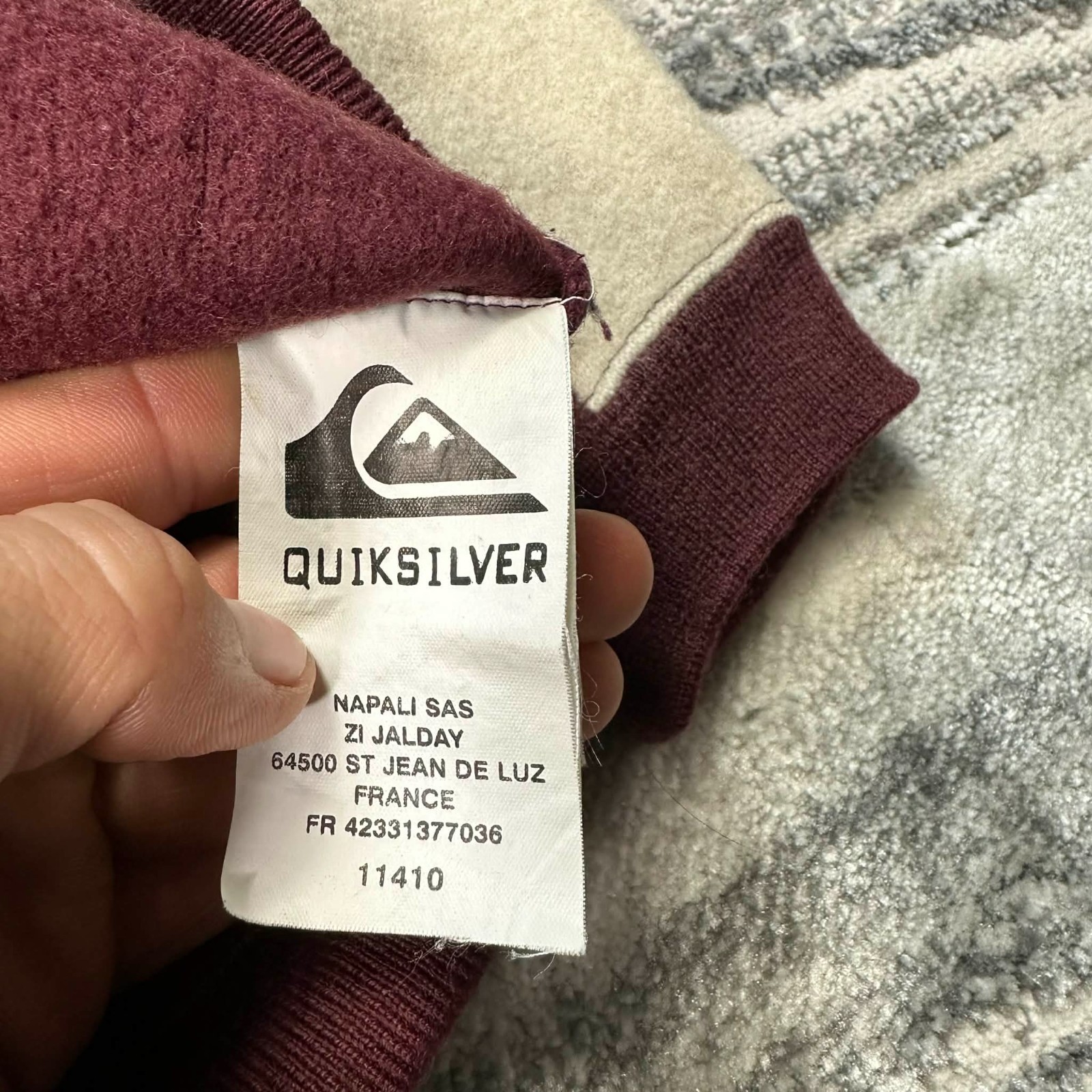 Women's VTG Quiksilver 2000s Colour Block Burgundy Small Wool Mix Knitted Jumper image 4