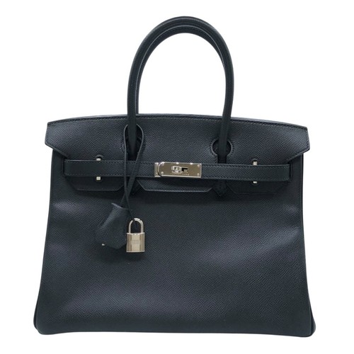 HERMES Birkin 30 Black Epsom Leather Handbag I Stamp #OKB347
