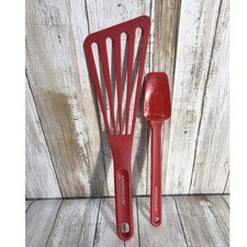Rachael Ray Red Silicone Turner Spatula Set Kitchen Cooking Utensils