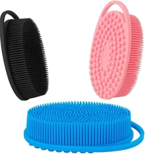 Silicone Body Scrubber Exfoliating 3 Pack, Shower Scrubber for Body,Loofah Alter