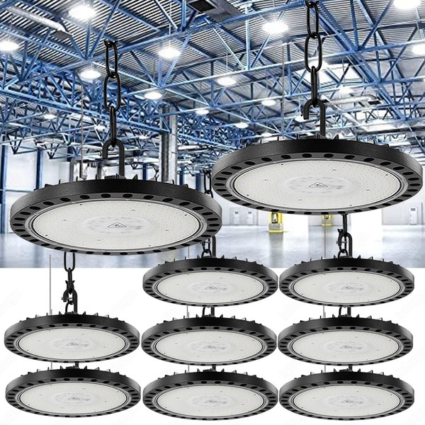 10X 300W Led Hallenbeleuchtung Industrielampe Hallen Strahler Superhell High Bay-image