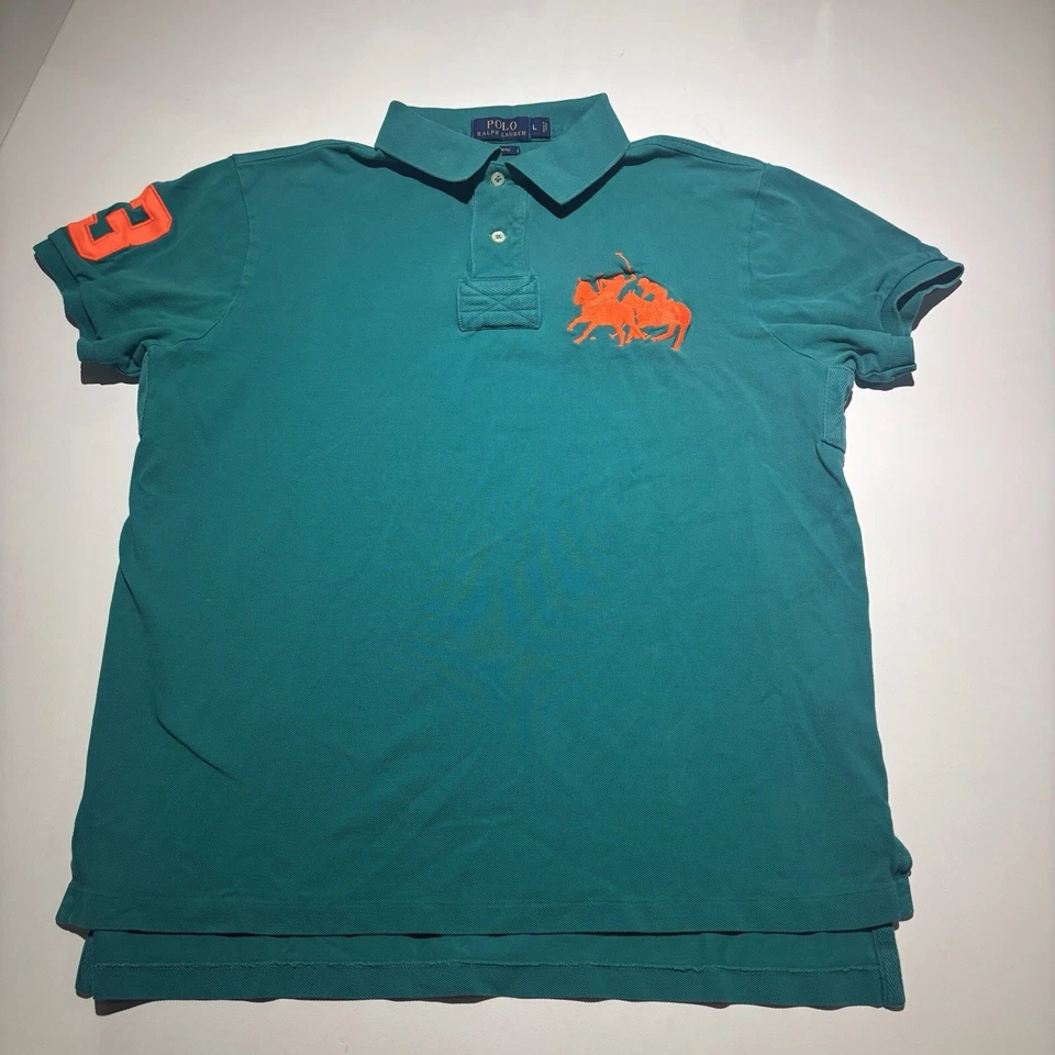 Lote de 2 Polo Ralph Lauren L Big Pony #3 Manga Corta Polo Ajuste Personalizado Foto 2 de 4