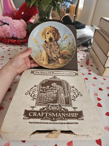 1987 Edwin Knowles Caught in the Act - The Golden Retriever Plate by Lynn Kaatz