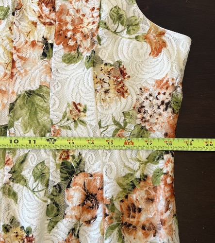 Vestido Floral Perceptions New York Para Mujer Talla XL Encaje Forrado Boho Hada Femenino - Imagen 6 de 13