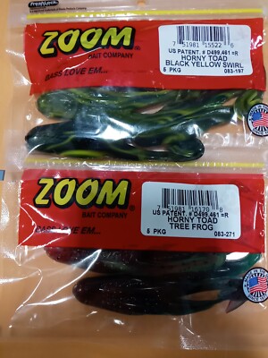 Lot Of 2 Zoom Horny Toad Lures (5pk-Different colors) LOOK!!!