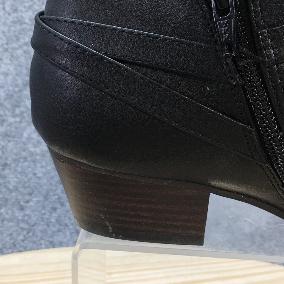 Botas Old Navy para mujer 8 Blackjack Jas botín al tobillo con cremallera lateral negro imitación cuero Foto 2 de 4