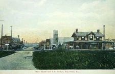 Bay Head NJ New Jersey, Main Street, Train Station  Vintage Postcard COPY