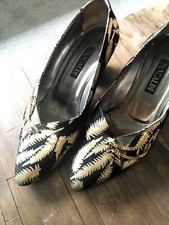 Vintage Black and Gold Italian Leather Pancaldi Shoes