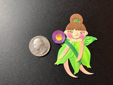 Fairy Fairy Fae Paper Piecing Punch Green Girl Flower Scrapbook Junk Journal