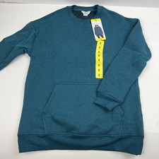 Danskin Ladies' Oversized Crewneck w/Pocket Teak Teal Heather SMALL S NEW