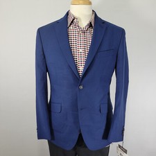 Kenneth Cole Reaction Men's Sport Coat Blazer Two Button Blue Techni-Cole 40S